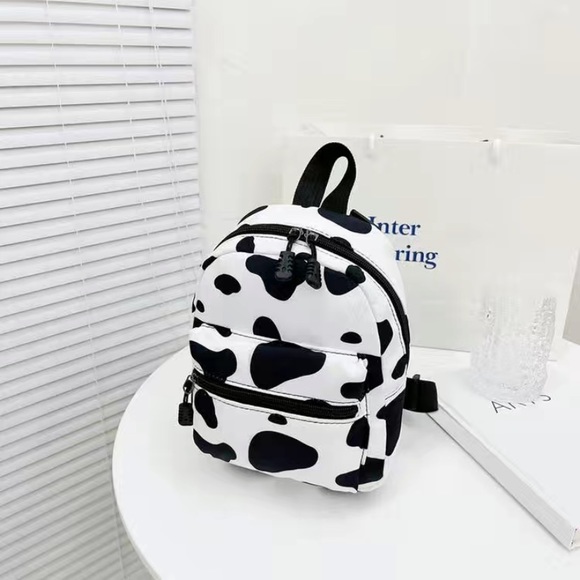 Women’s NEW Cow Print Super Mini 90s/Y2K Backpack Bag Purse, SML - NWT - Picture 2 of 4